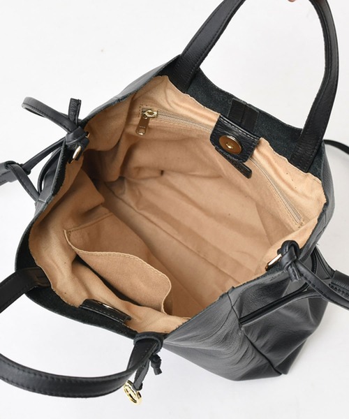 Omekashi（オメカシ）の「ROROL レザーミニ巾着トート（トートバッグ・レディース・オフホワイト/ブラック/シルバー・FREE）」の11枚目の写真