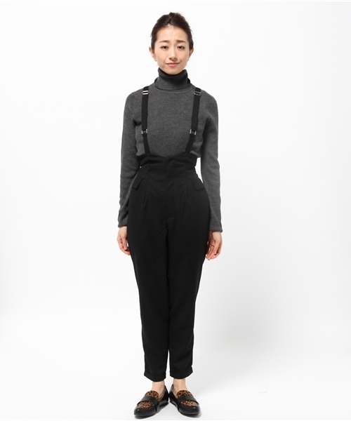 DISCOAT（ディスコート）の「【Discoat】S～L展開　起毛サス付ハイウエストテーパードパンツ（その他パンツ・レディース・ブラック/グレー・LARGE/SMALL/MEDIUM）」の3枚目の写真