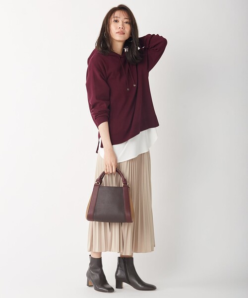 J.PRESS Ladies(J.プレス レディス)の「【洗える】KATE ニット パーカー(パーカー・レディース・ライトグレー系/ベージュ系/ワイン系/スモーキーグリーン系・SMALL)」の6枚目の写真