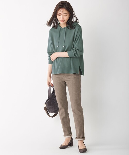 J.PRESS Ladies(J.プレス レディス)の「【洗える】KATE ニット パーカー(パーカー・レディース・ライトグレー系/ベージュ系/ワイン系/スモーキーグリーン系・SMALL)」の8枚目の写真