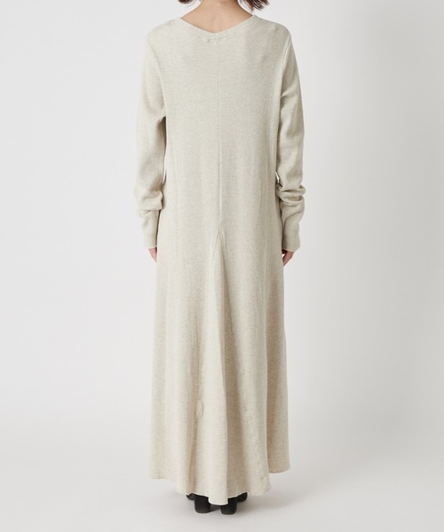 un dix cors（アンディコール）の「女性らしいしなやかなシルエット　ワッフルフレアロングワンピース（ワンピース・レディース・アイボリー/ブラック/チャコールグレー・FREE）」の17枚目の写真