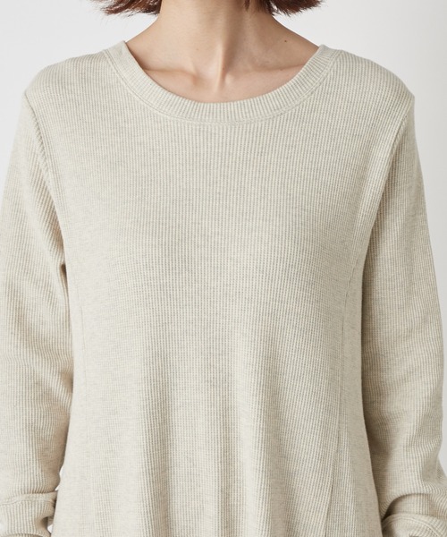 un dix cors（アンディコール）の「女性らしいしなやかなシルエット　ワッフルフレアロングワンピース（ワンピース・レディース・アイボリー/ブラック/チャコールグレー・FREE）」の18枚目の写真