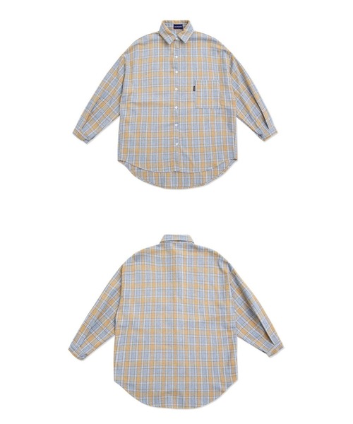 muahmuah(ムーアムーア)の「A'GEM/9 × .kom『muah muah/ムーアムーア』MUAH OVERFIT CHECK SHIRT/オーバーサイズチェックシャツ(シャツ/ブラウス・レディース・ベージュ/ネイビー/マスタード・FREE)」の19枚目の写真