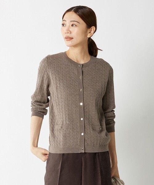 J.PRESS(ジェイプレス)の「【洗える】KNIT BASIC ミディ丈 カーディガン(カーディガン/ボレロ・レディース・ダルブルー系/ワイン系/ブラウン系/ライトグレー系/ネイビー系・LARGE/MEDIUM)」の1枚目の写真