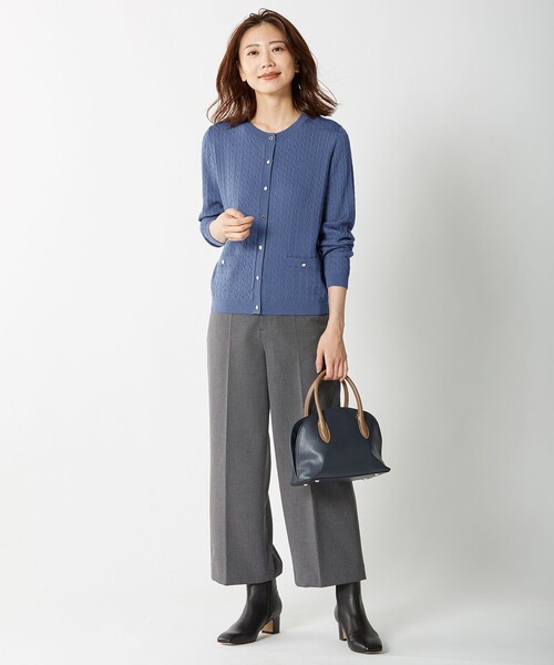 J.PRESS(ジェイプレス)の「【洗える】KNIT BASIC ミディ丈 カーディガン(カーディガン/ボレロ・レディース・ダルブルー系/ワイン系/ブラウン系/ライトグレー系/ネイビー系・LARGE/MEDIUM)」の10枚目の写真