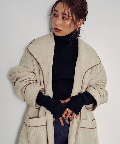 CREDONA（クレドナ）の「リブタートルネックニット（ニット/セーター・レディース・ブラウン/ブラック/グリーン/マスタード・FREE）」の22枚目の写真