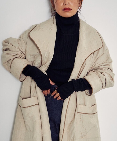 CREDONA（クレドナ）の「リブタートルネックニット（ニット/セーター・レディース・ブラウン/ブラック/グリーン/マスタード・FREE）」の19枚目の写真