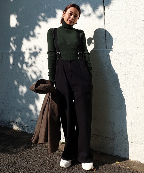 CREDONA（クレドナ）の「リブタートルネックニット（ニット/セーター・レディース・ブラウン/ブラック/グリーン/マスタード・FREE）」の12枚目の写真