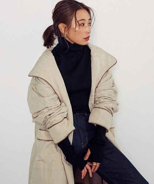 CREDONA（クレドナ）の「リブタートルネックニット（ニット/セーター・レディース・ブラウン/ブラック/グリーン/マスタード・FREE）」の17枚目の写真