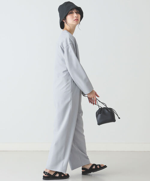 BEAMS LIGHTS（ビームスライツ）の「BEAMS LIGHTS / トロピカル ロンパース（サロペット/オーバーオール・レディース・ライトグレー/ネイビー・38/36）」の5枚目の写真