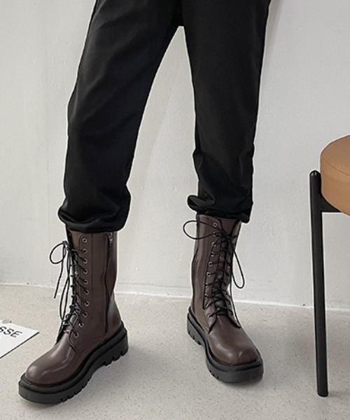 MANGROVE(マングローブ)の「トラックソールレースアップミドルブーツ(ブーツ・レディース・ブラック/ブラウン・SMALL/MEDIUM/LARGE)」の8枚目の写真