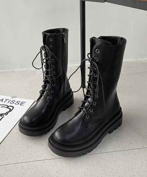MANGROVE(マングローブ)の「トラックソールレースアップミドルブーツ(ブーツ・レディース・ブラック/ブラウン・SMALL/MEDIUM/LARGE)」の5枚目の写真