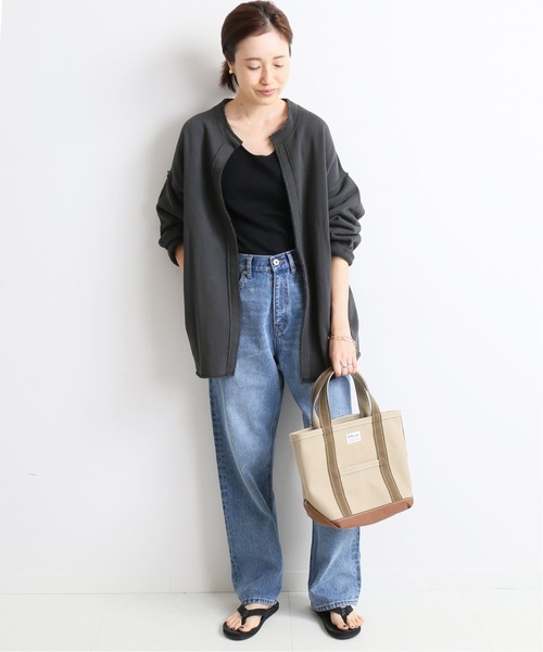 スローブイエナ　裏毛ノーカラーカーディガン SLOBE IENA（スローブイエナ）の「裏毛ノーカラーカーディガン【手洗い