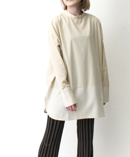 STYLEBLOCK（スタイルブロック）の「ブロード×ポーラ前後2WAYブラウス（シャツ/ブラウス・レディース・ホワイト系その他/ブラウン/ブラック/モカ・M）」の2枚目の写真