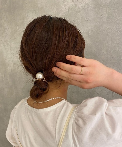 HARIO Lampwork Factory ハリオ ヘアゴム ホワイトフラワー 花