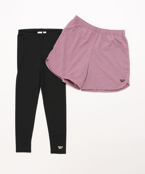 Reebok（リーボック）の「【Reebok:リーボック】コンプ布帛パンツ2点セット（レギンス/スパッツ・レディース・ブラック/ネイビー/ラベンダー・SMALL/MEDIUM/LARGE/X-LARGE）」の3枚目の写真