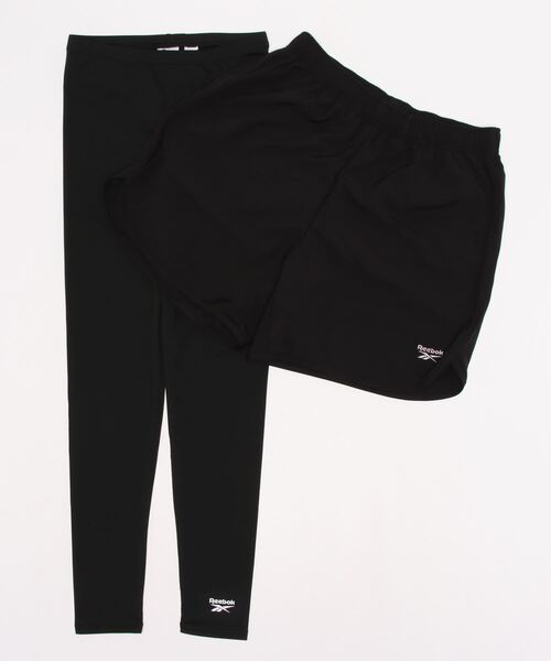 Reebok（リーボック）の「【Reebok:リーボック】コンプ布帛パンツ2点セット（レギンス/スパッツ・レディース・ブラック/ネイビー/ラベンダー・SMALL/MEDIUM/LARGE/X-LARGE）」の2枚目の写真