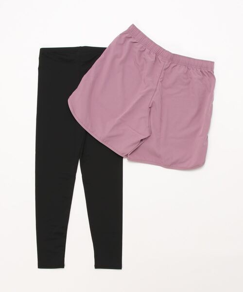 Reebok（リーボック）の「【Reebok:リーボック】コンプ布帛パンツ2点セット（レギンス/スパッツ・レディース・ブラック/ネイビー/ラベンダー・SMALL/MEDIUM/LARGE/X-LARGE）」の4枚目の写真