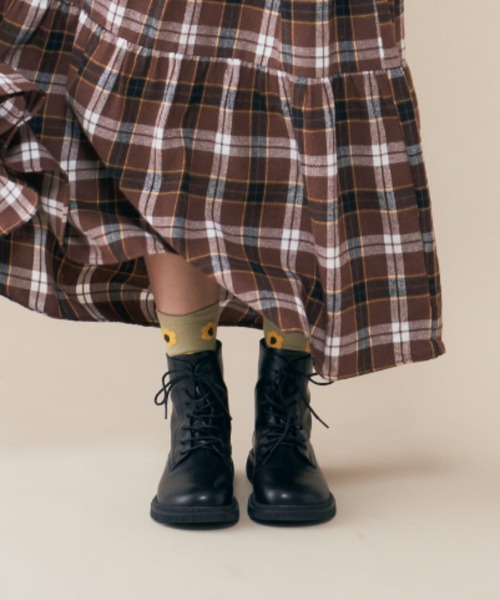 MERLOT（メルロー）の「フラワーソックス（ソックス/靴下・レディース・チャコールグレー/カーキ/アイボリー・FREE）」の10枚目の写真