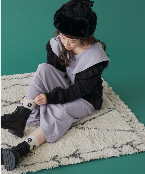 MERLOT（メルロー）の「フラワーソックス（ソックス/靴下・レディース・チャコールグレー/カーキ/アイボリー・FREE）」の15枚目の写真