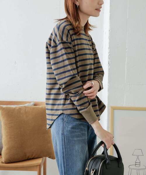 URBAN RESEARCH DOORS(アーバンリサーチドアーズ)の「起毛ボーダーカットソー(Tシャツ/カットソー・レディース・ブラック/ベージュ/モカ・ONE)」の16枚目の写真
