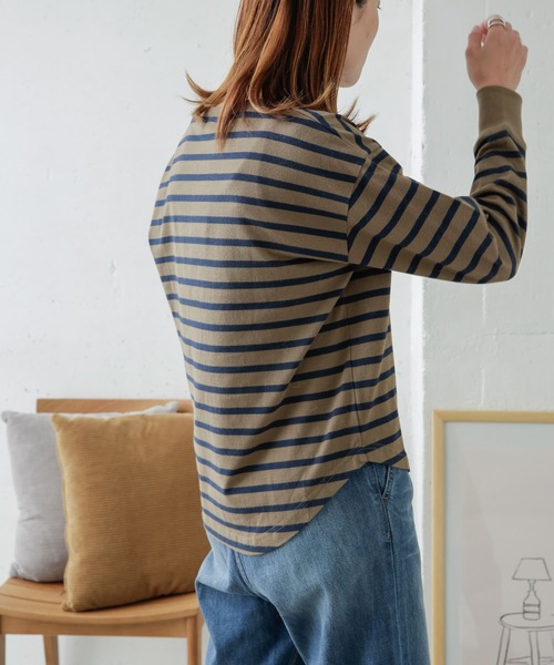 URBAN RESEARCH DOORS(アーバンリサーチドアーズ)の「起毛ボーダーカットソー(Tシャツ/カットソー・レディース・ブラック/ベージュ/モカ・ONE)」の17枚目の写真
