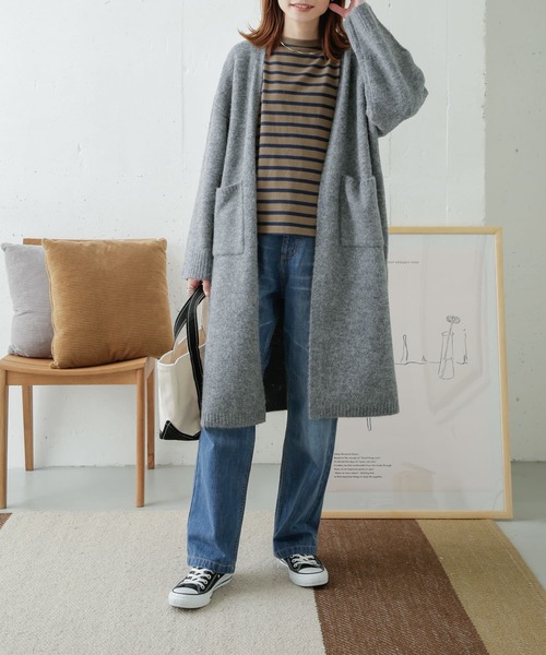 URBAN RESEARCH DOORS(アーバンリサーチドアーズ)の「起毛ボーダーカットソー(Tシャツ/カットソー・レディース・ブラック/ベージュ/モカ・ONE)」の21枚目の写真