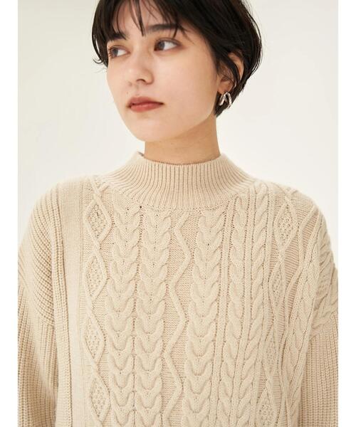 YECCA VECCA（イェッカヴェッカ）の「ボタン×ケーブル編みニットワンピース＊（ワンピース・レディース・ライトベージュ/ブラウン/ブルー系その他7・FREE）」の17枚目の写真