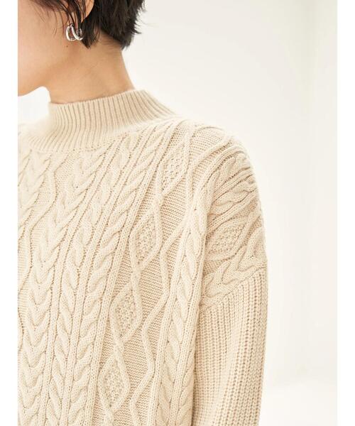 YECCA VECCA（イェッカヴェッカ）の「ボタン×ケーブル編みニットワンピース＊（ワンピース・レディース・ライトベージュ/ブラウン/ブルー系その他7・FREE）」の10枚目の写真