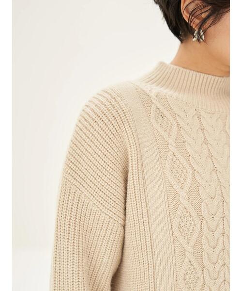 YECCA VECCA（イェッカヴェッカ）の「ボタン×ケーブル編みニットワンピース＊（ワンピース・レディース・ライトベージュ/ブラウン/ブルー系その他7・FREE）」の12枚目の写真