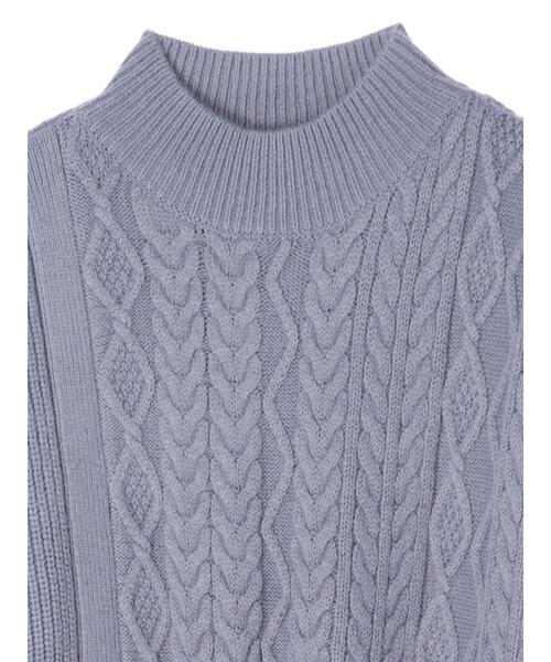 YECCA VECCA（イェッカヴェッカ）の「ボタン×ケーブル編みニットワンピース＊（ワンピース・レディース・ライトベージュ/ブラウン/ブルー系その他7・FREE）」の19枚目の写真