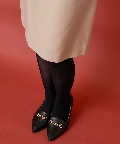 OFUON le MK(オフオンルエムケー)の「【洗える/抗菌/防臭】ベルト付きラップ風タイトスカート(スカート・レディース・チャコールグレー/ベージュ・40/38/36)」の19枚目の写真