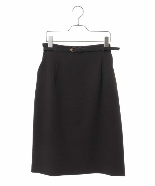 OFUON le MK(オフオンルエムケー)の「【洗える/抗菌/防臭】ベルト付きラップ風タイトスカート(スカート・レディース・チャコールグレー/ベージュ・40/38/36)」の12枚目の写真