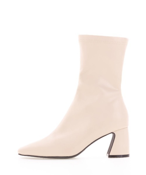 RANDA（ランダ）の「ストレスフリー/ストレッチ チャンキーヒールショートブーツ（ブーツ・レディース・ブラック/アイボリー/カーキ・LL/M/L/S）」の10枚目の写真