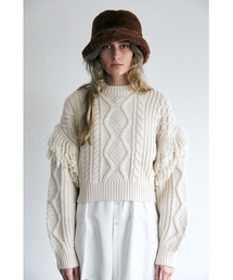 MOUSSY | FRINGE CABLE ニット(ニット/セーター)
