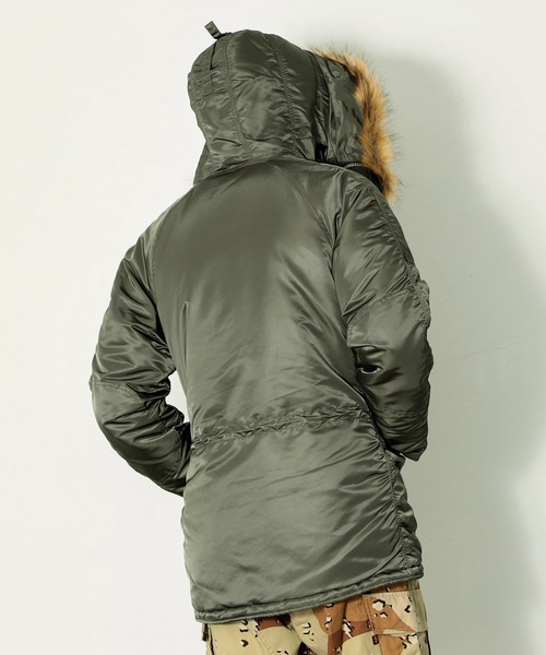 ※ALPHA（アルファ）の「N-3B タイトジャケット（ミリタリージャケット・メンズ・ブラック/グレー/セージグリーン/ブラック×ブラック/ブラック系その他・SMALL/MEDIUM/LARGE/X-LARGE）」の9枚目の写真