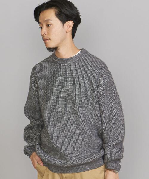 BEAUTY&YOUTH UNITED ARROWS（ビューティーアンドユースユナイテッドアローズ）の「BY マジック エアー 5ゲージ アゼ クルーネック（ニット/セーター・メンズ・ベージュ/グレー/ライム・S/M/L/XL）」の16枚目の写真
