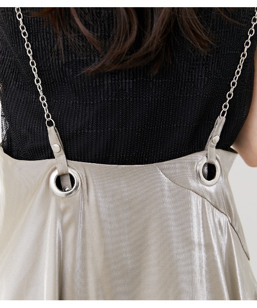 rienda（リエンダ）の「チェーンサスペンダーグロスフレアスカート（スカート・レディース・ブラック/カーキ/グレー・FREE）」の18枚目の写真