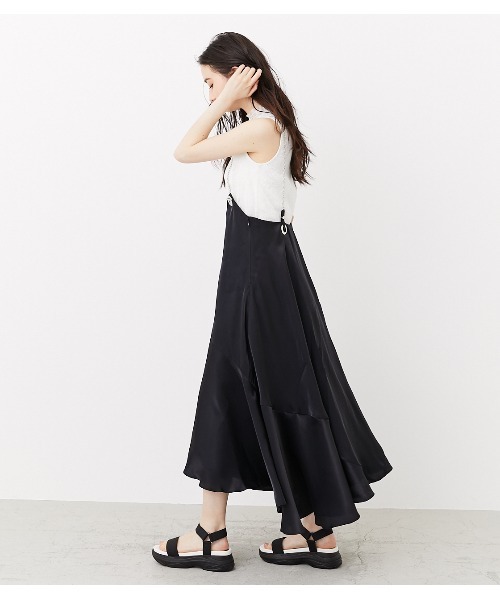 rienda（リエンダ）の「チェーンサスペンダーグロスフレアスカート（スカート・レディース・ブラック/カーキ/グレー・FREE）」の11枚目の写真