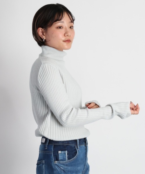 cepo（セポ）の「タートルニット（ニット/セーター・レディース・サックスブルー/グリーン/チャコール/グレー・M）」の5枚目の写真