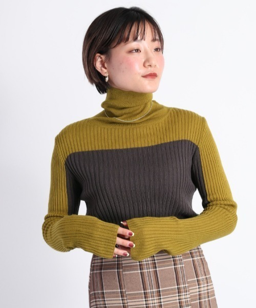 cepo（セポ）の「タートルニット（ニット/セーター・レディース・サックスブルー/グリーン/チャコール/グレー・M）」の6枚目の写真
