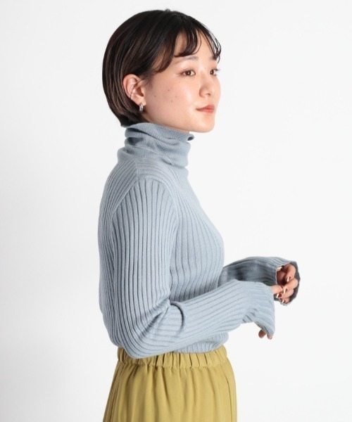 cepo（セポ）の「タートルニット（ニット/セーター・レディース・サックスブルー/グリーン/チャコール/グレー・M）」の15枚目の写真
