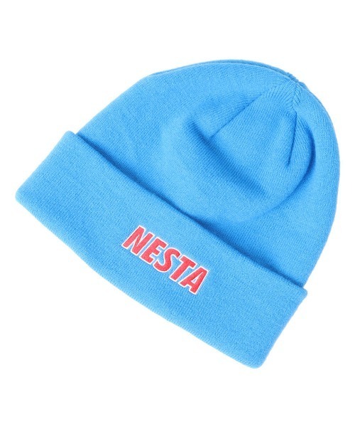 NESTA BRAND(ネスタブランド)の「ビビッドカラーロゴワッチ(ニットキャップ/ビーニー・メンズ・オレンジ/ブルー・F)」の1枚目の写真