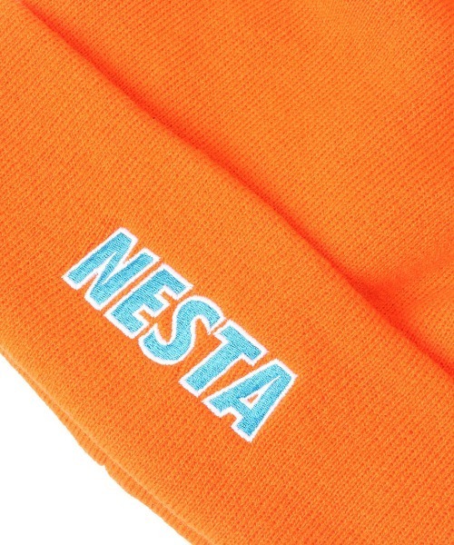 NESTA BRAND(ネスタブランド)の「ビビッドカラーロゴワッチ(ニットキャップ/ビーニー・メンズ・オレンジ/ブルー・F)」の4枚目の写真