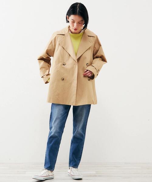 MELROSE claire(メルローズ クレール)の「【気温に合わせて取り外し可能な中綿ライナー付き☆Aライントレンチコート】(トレンチコート・レディース・ベージュ/セージグリーン/イエロー/ネイビー・FREE)」の5枚目の写真