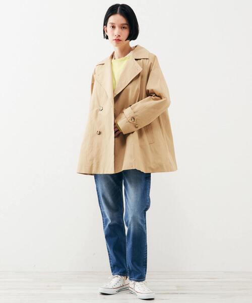 MELROSE claire(メルローズ クレール)の「【気温に合わせて取り外し可能な中綿ライナー付き☆Aライントレンチコート】(トレンチコート・レディース・ベージュ/セージグリーン/イエロー/ネイビー・FREE)」の7枚目の写真