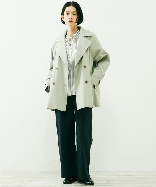 MELROSE claire(メルローズ クレール)の「【気温に合わせて取り外し可能な中綿ライナー付き☆Aライントレンチコート】(トレンチコート・レディース・ベージュ/セージグリーン/イエロー/ネイビー・FREE)」の14枚目の写真