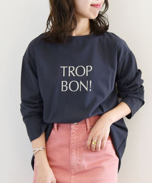 SHIPS any（シップス エニィ）の「SHIPS any: Calisson ロゴ ロングスリーブ TEE（Tシャツ/カットソー・レディース・ネイビー/グレー/ピンク/ライトグリーン・ONE SIZE）」の2枚目の写真