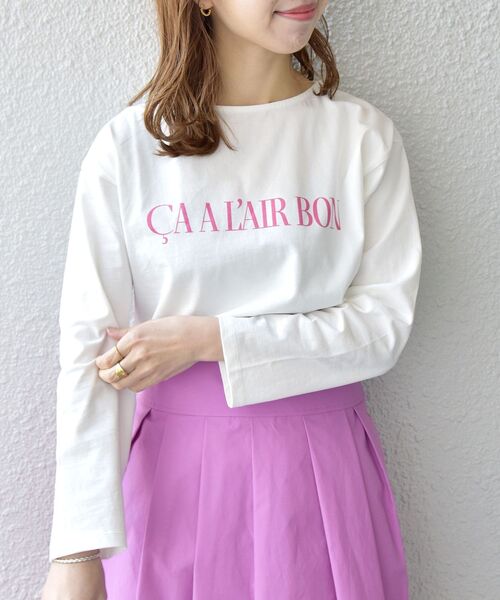 SHIPS any（シップス エニィ）の「SHIPS any: Calisson ロゴ ロングスリーブ TEE（Tシャツ/カットソー・レディース・ネイビー/グレー/ピンク/ライトグリーン・ONE SIZE）」の12枚目の写真