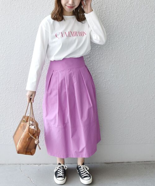 SHIPS any（シップス エニィ）の「SHIPS any: Calisson ロゴ ロングスリーブ TEE（Tシャツ/カットソー・レディース・ネイビー/グレー/ピンク/ライトグリーン・ONE SIZE）」の7枚目の写真